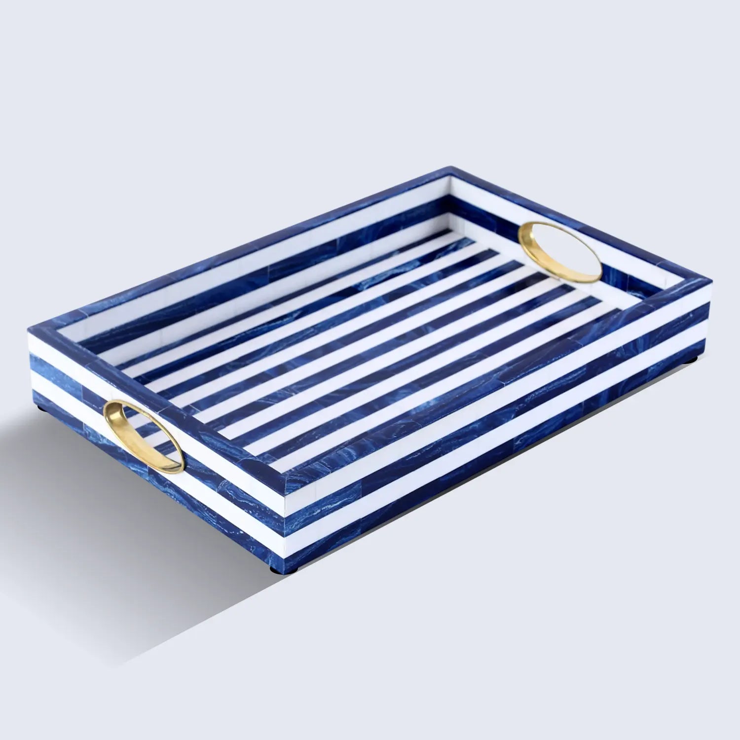 Decorative Tray Handmade Optique Madrid Inspired Resin Inlay – 11" x 17"