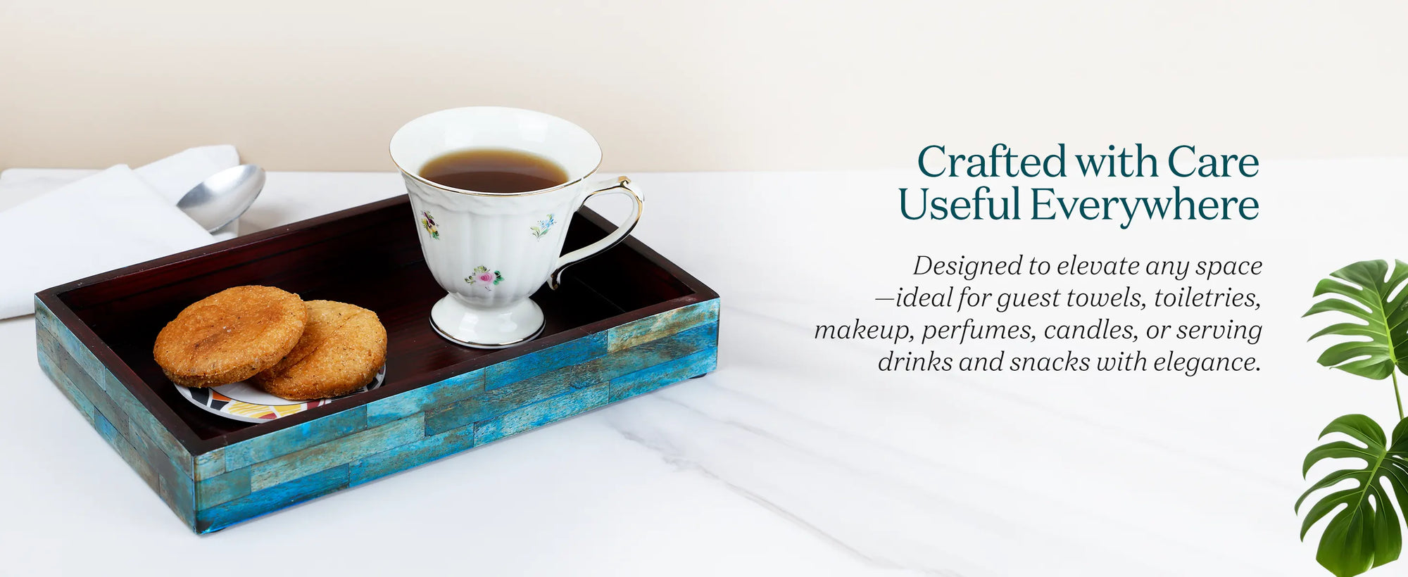 Vanity Tray Verdigris Pattern Bone Inlay Collection in 10x6