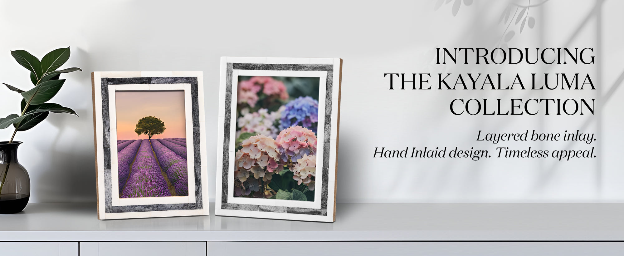 Picture Frame Kayala Luma Collection Bone Inlay White & Grey – 4x6 & 5x7