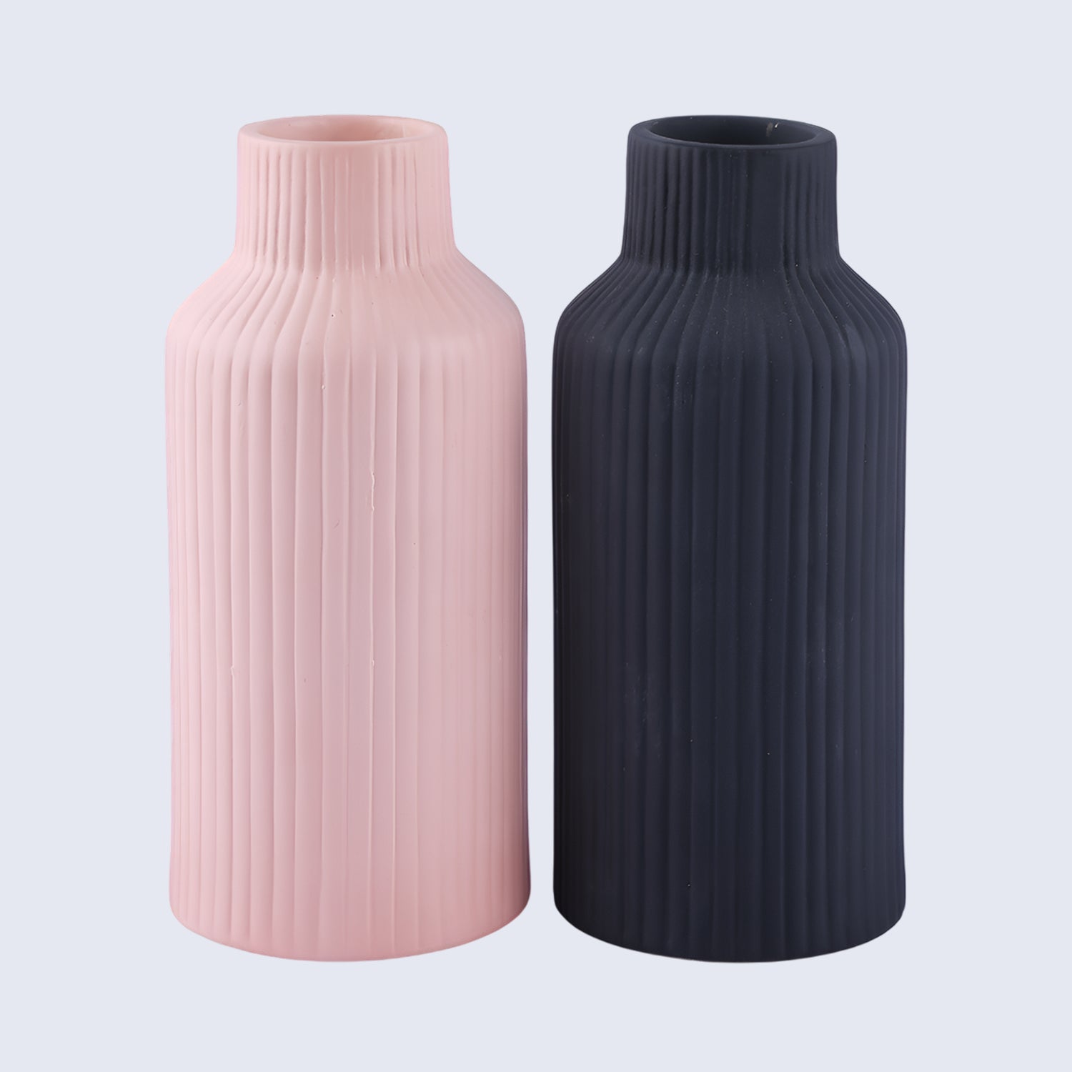 Ceramic Vase Handmade Pink & Black Vase Blink Set Of 2