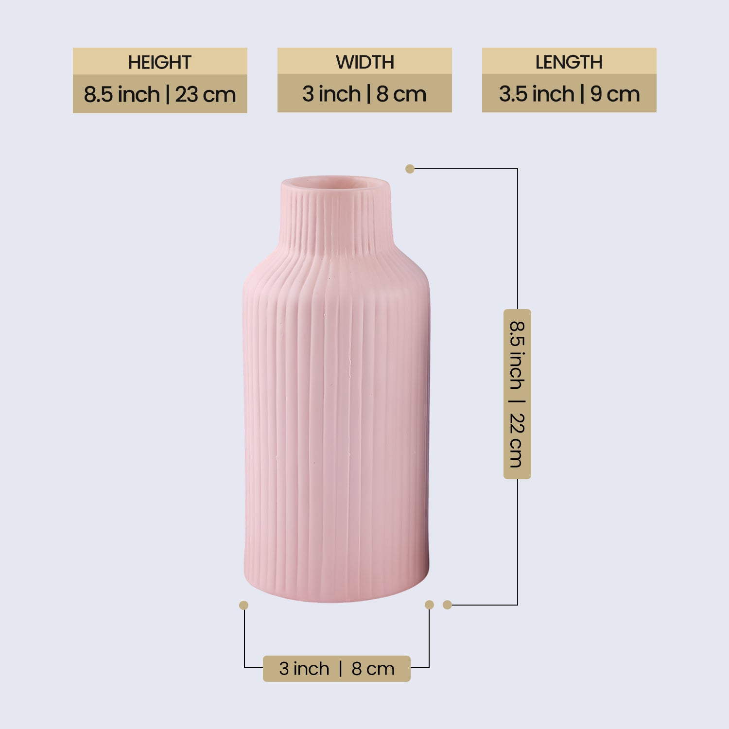 Ceramic Vase Handmade Pink & Black Vase Blink Set Of 2