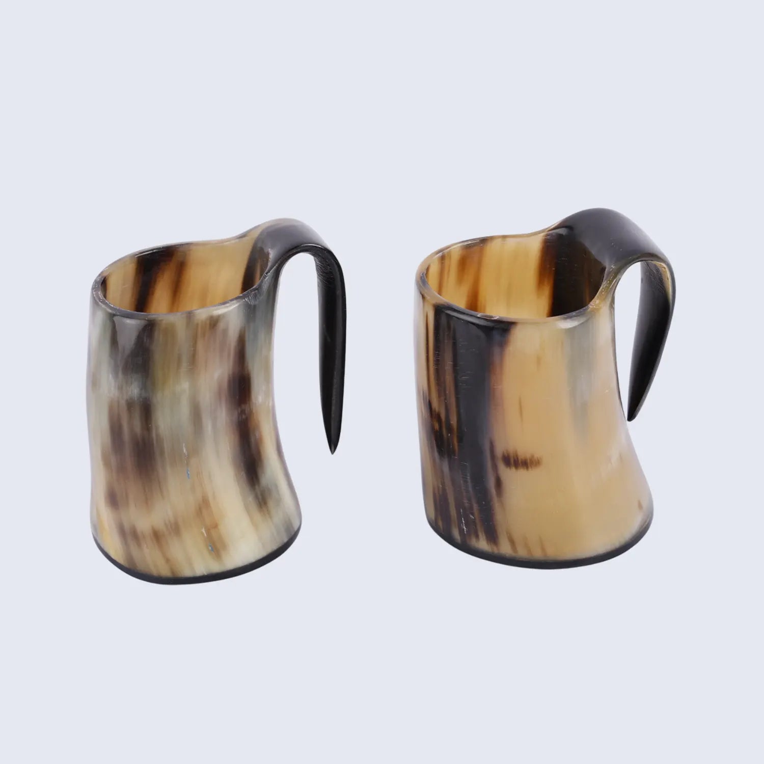 Horn Whiskey Mugs Pack 2 - Holds Upto 6.5 oz, Natural