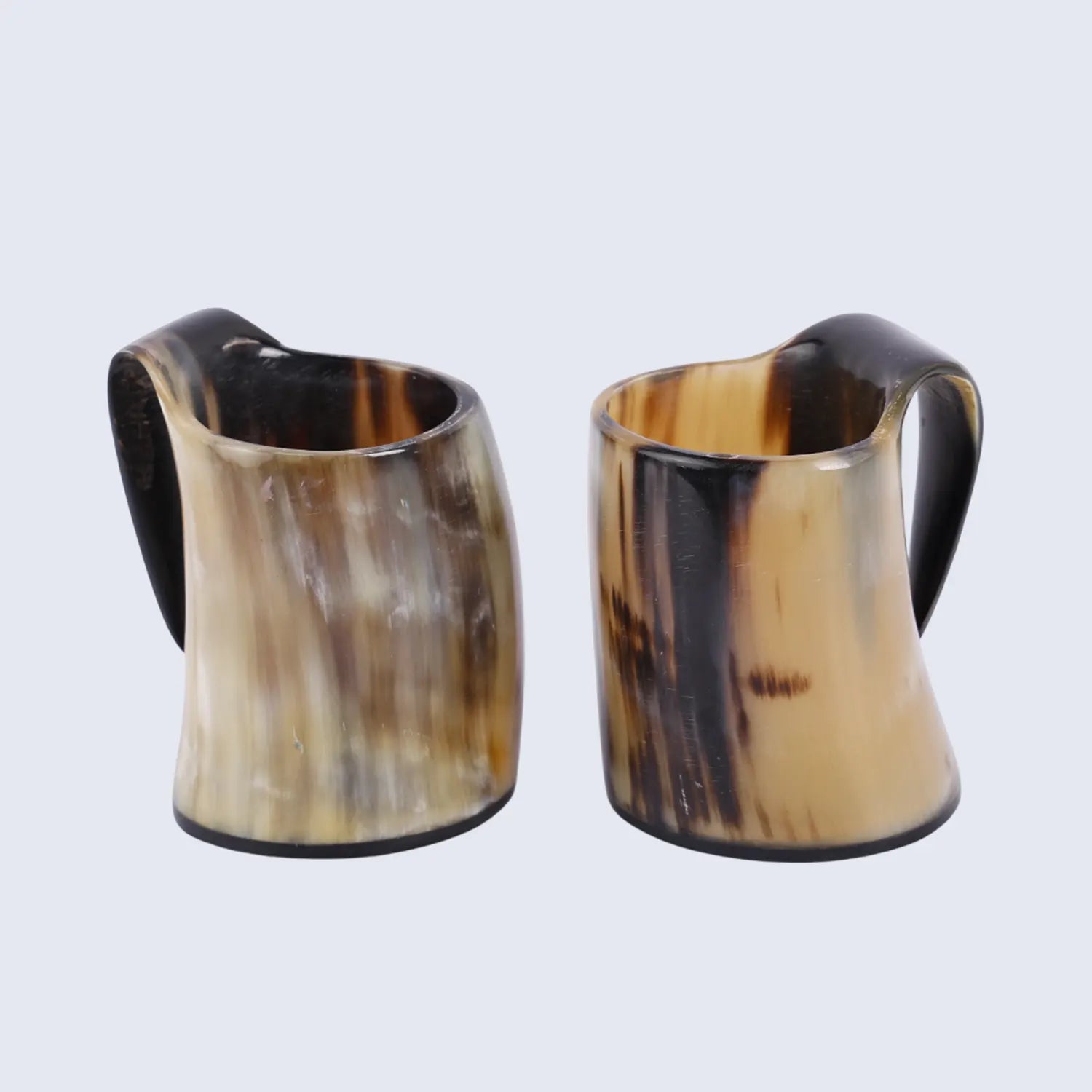 Horn Whiskey Mugs Pack 2 - Holds Upto 6.5 oz, Natural