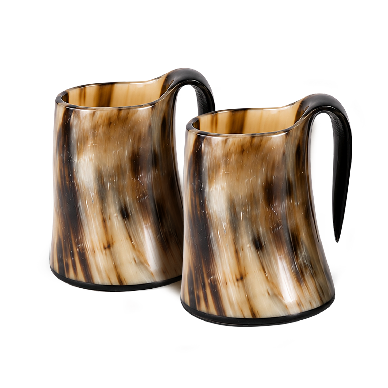 handmade Drinking horn whiskey shot glass set real ox horn shot glasses 5 oz  pack 2