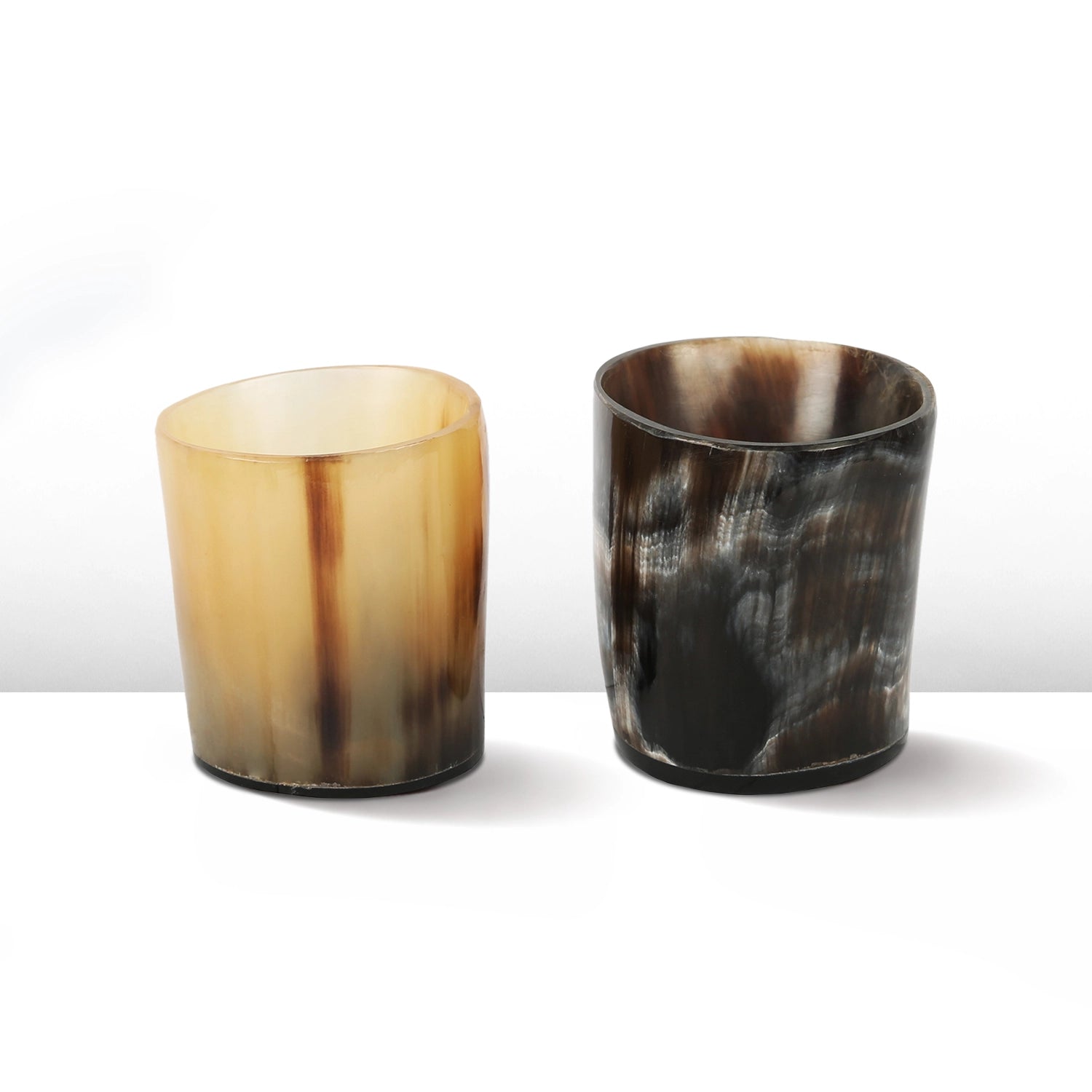 Buffalo Horn Whiskey Shot Glasses 6.5 oz - (Pack of 2)