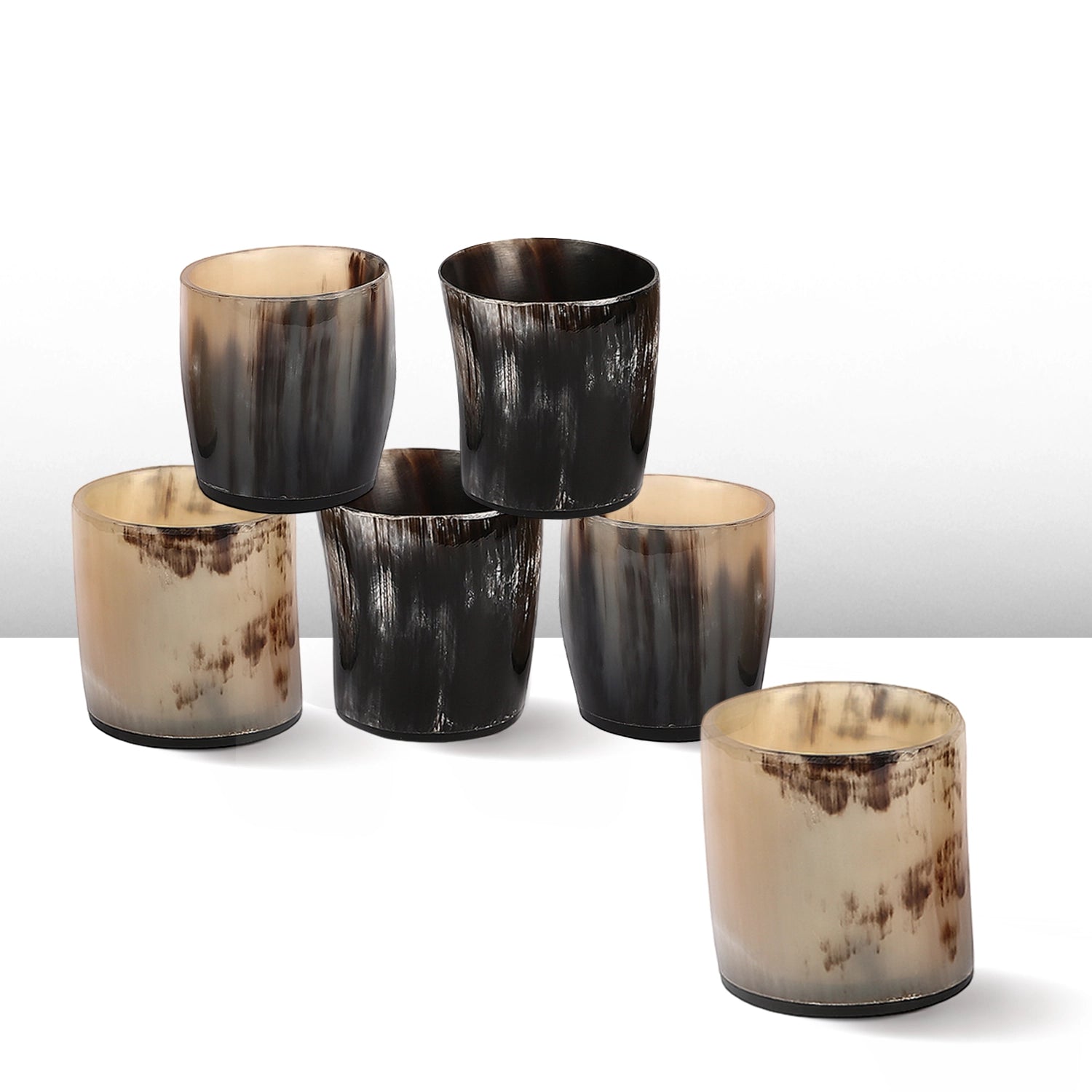 Buffalo Horn Whiskey Shot Glasses 6.5 oz - (Pack of 6)