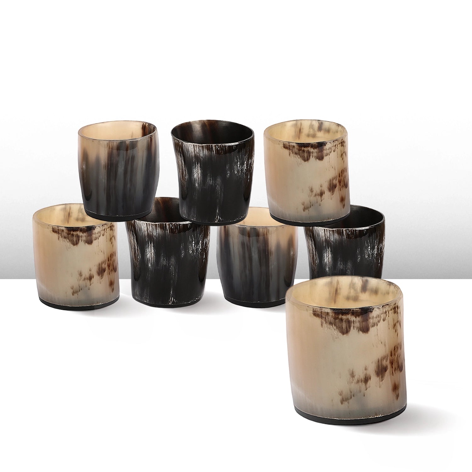 Buffalo Horn Whiskey Shot Glasses 6.5 oz - (Pack of 8)