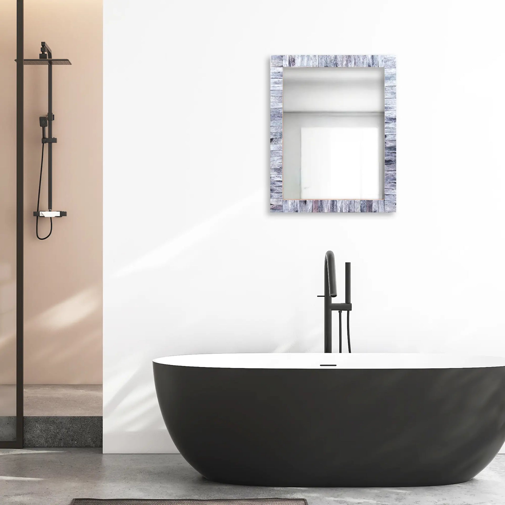 Classic Grey Mirror Bone Inlay Collection - 11 x 14 inches