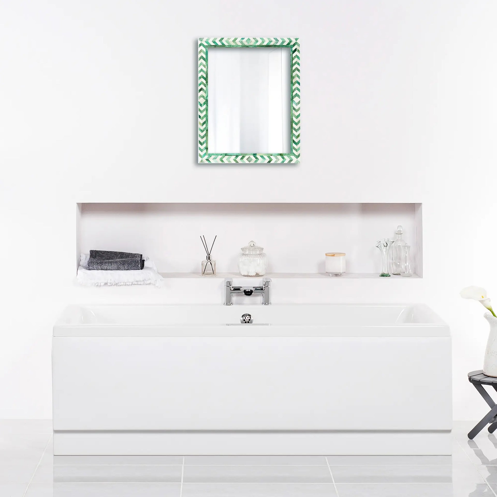 Make to Order Taj Green Mirror Bone Inlay Collection in 4 Sizes