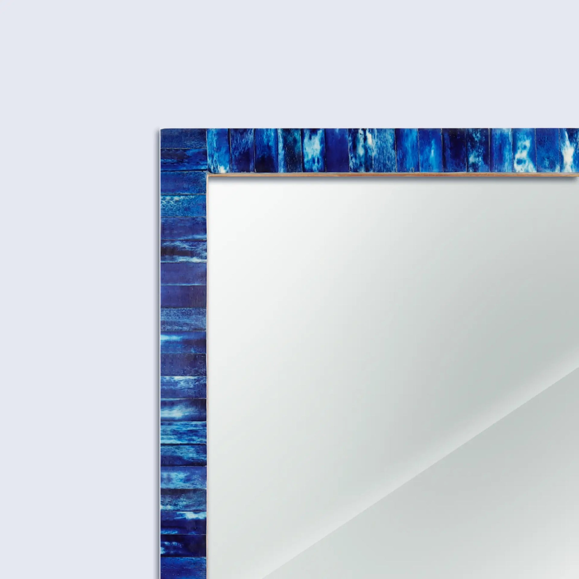 Make to Order Classic Blue Mirror Bone Inlay Collection in 4 Sizes