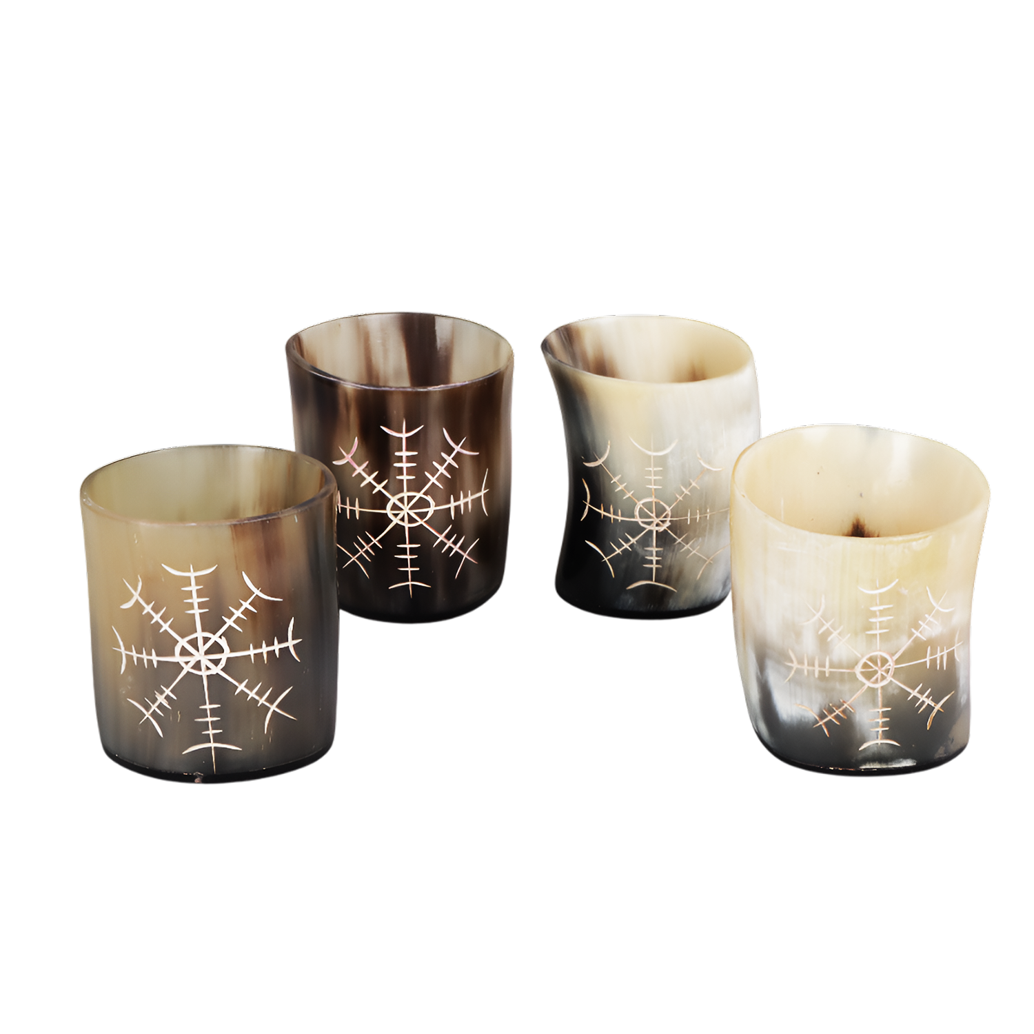 Horn Whiskey Shot Glasses Pack (4, 8 & 12) – Hold Up to 6.5oz, Nordic Compass