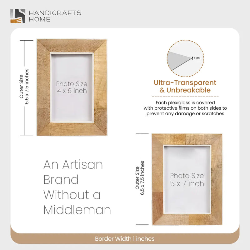 Size Chart for Wood & Bone inlay Natural Wooden Picture Frame