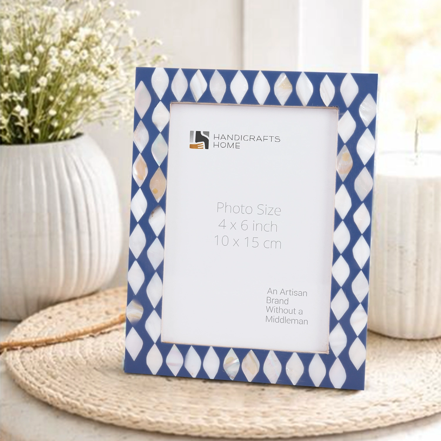 Picture Frames Avant Drops Pattern Mother of Pearl & Resin Collection in 3 Sizes