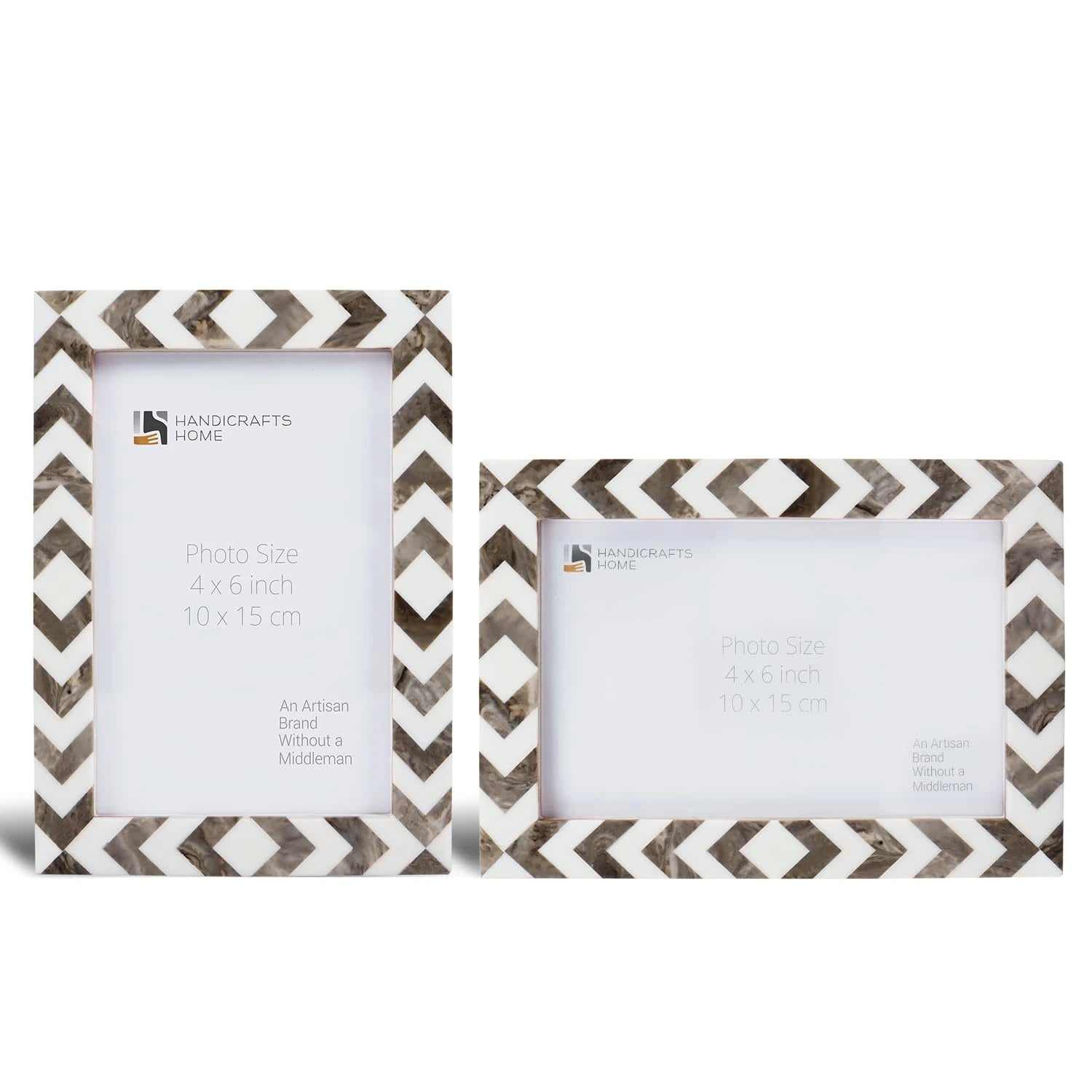 Picture Frame Lisbon Cortica Collection Resin Inlay Brown & White – 3 sizes(Pack of 2)