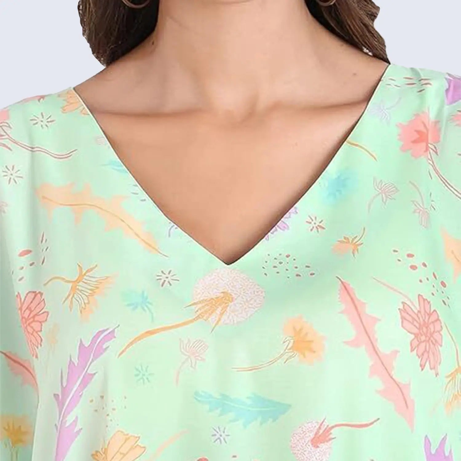 Women Long Kaftans Summer Holiday Caftan Dress Green S-3XL