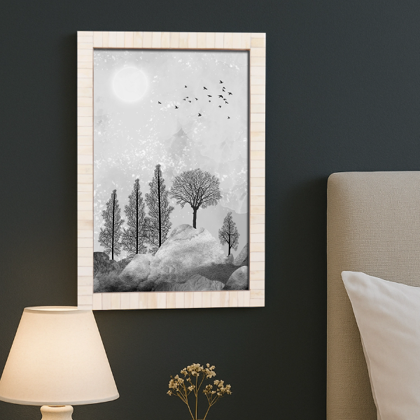 Picture Frames Classic Pattern Bone Inlay Collection in 27 Sizes, White