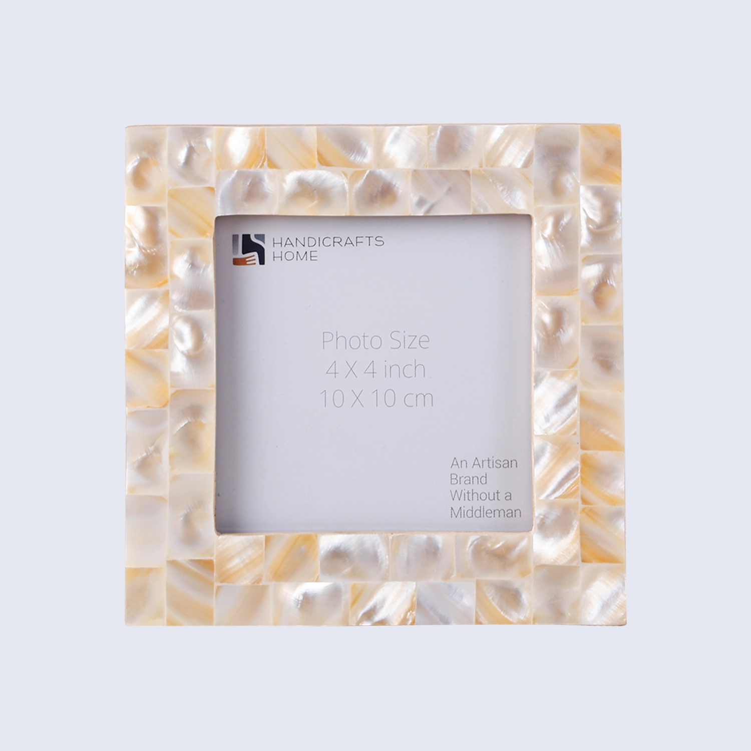 Square Baby Picture Frames Mother of Pearl 4x4 Inch, White